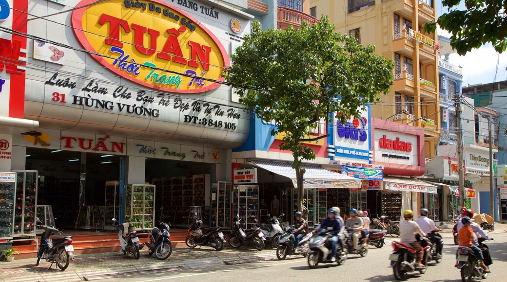 Hue City Centre which includes signage, a city and street scenes