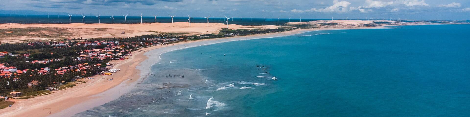 Flecheiras Praia Paraíso Tropical Dunas Mar Ceará Nordeste Brasil Vila Pescadores Pitoresco Paisagem Cênica Vento Pesca Viagem Viajar Turismo
