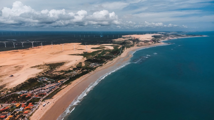 Flecheiras Praia Paraíso Tropical Dunas Mar Ceará Nordeste Brasil Vila Pescadores Pitoresco Paisagem Cênica Vento Pesca Viagem Viajar Turismo