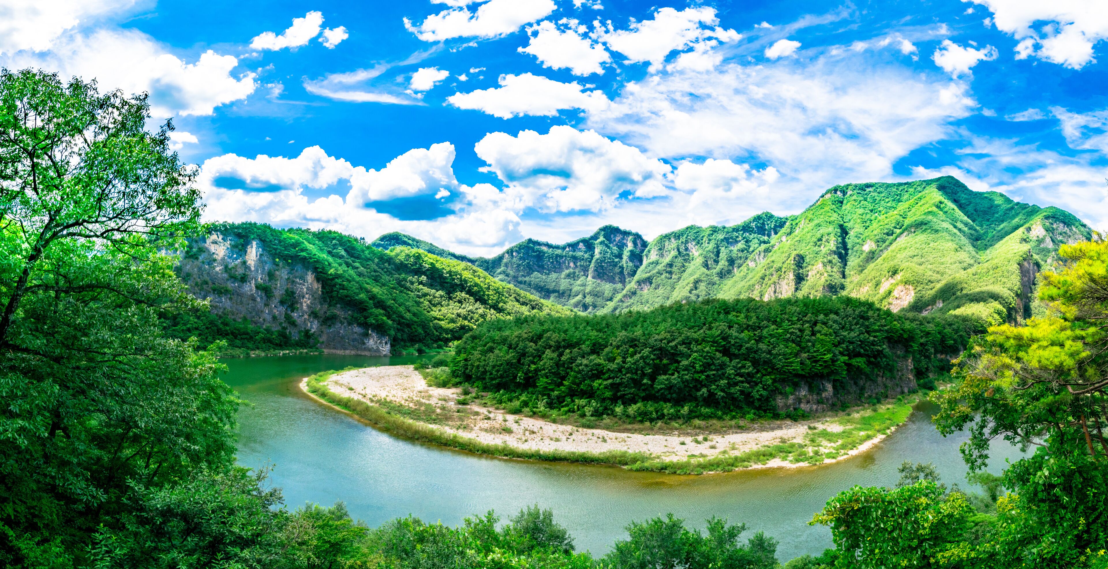 Summer landscape of Donggang River, Jeongseon