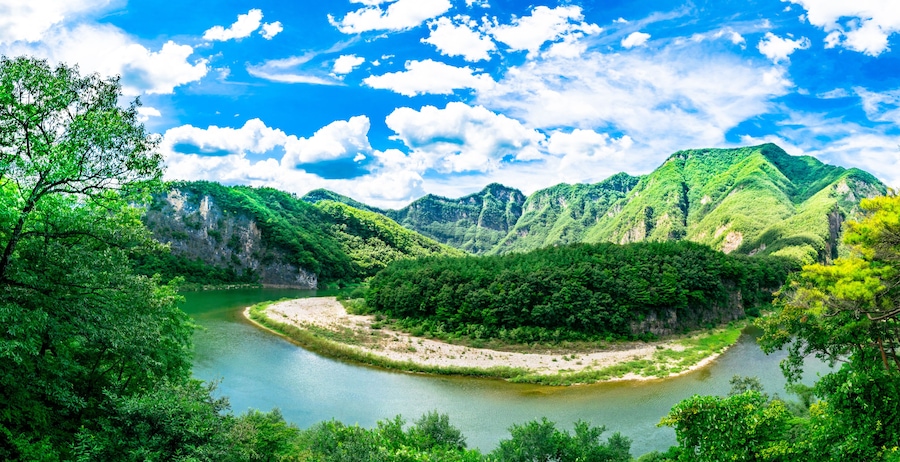 Summer landscape of Donggang River, Jeongseon