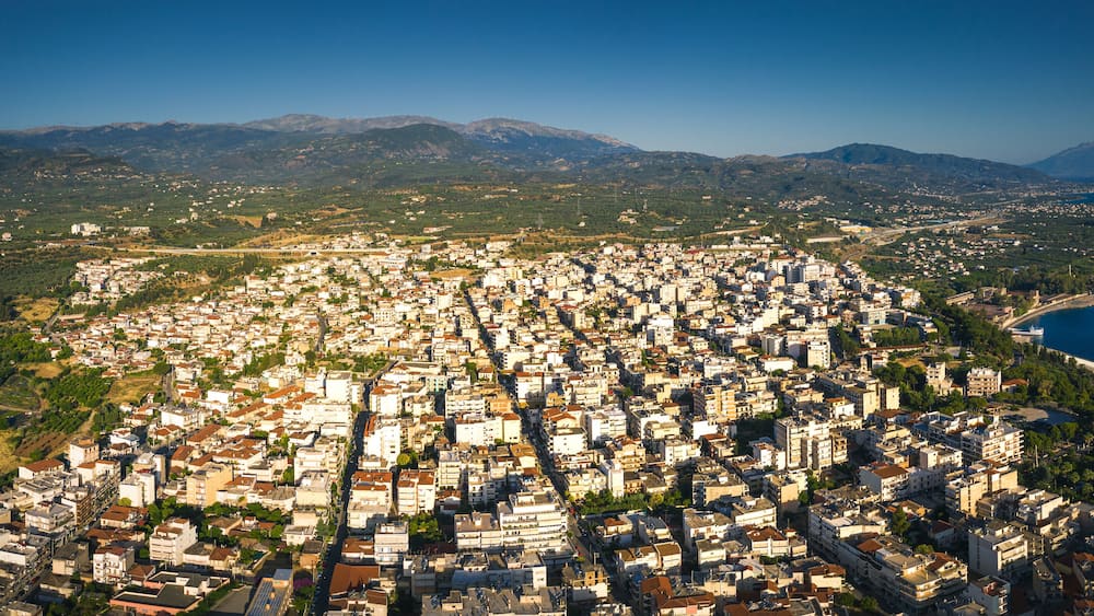 Aigio city aerial view, Greece