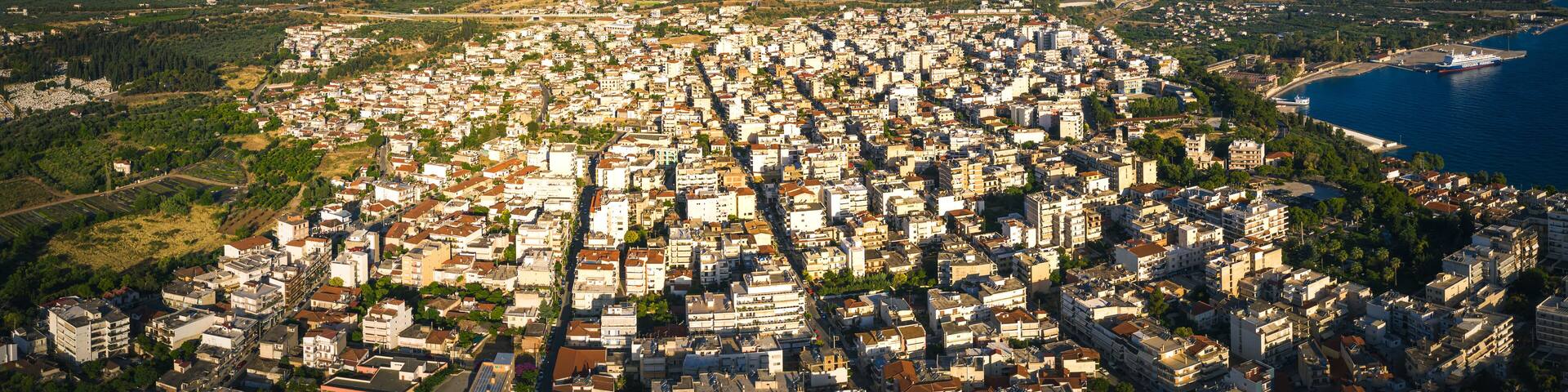 Aigio city aerial view, Greece