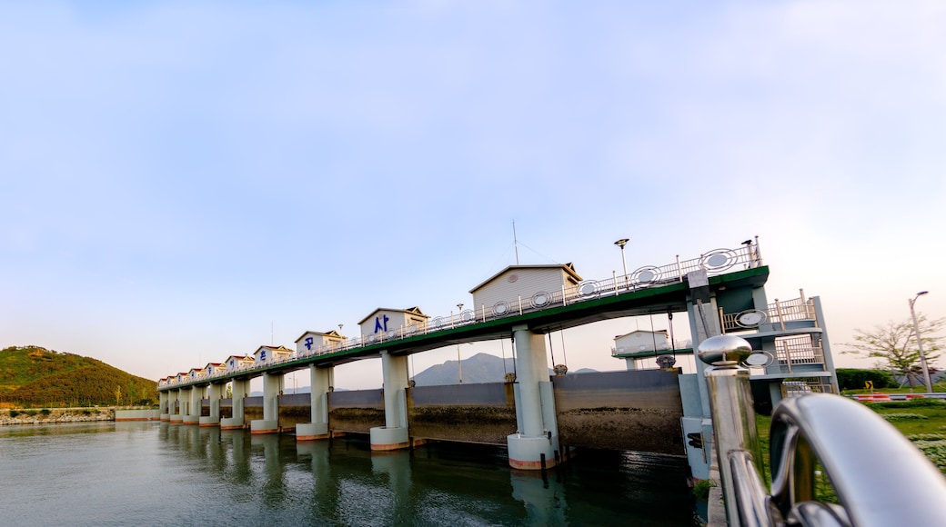 SOUTH GYEONGSANG, SOUTH KOREA - MAY 13, 2018 : Water gate use for irrigation and agriculture in South Gyeongsang Province, South Korea.