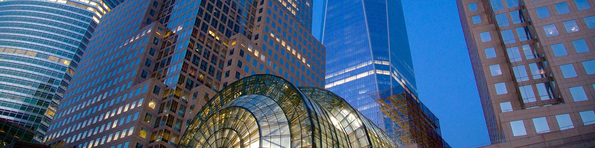 World Financial Center showing a city and a high rise building