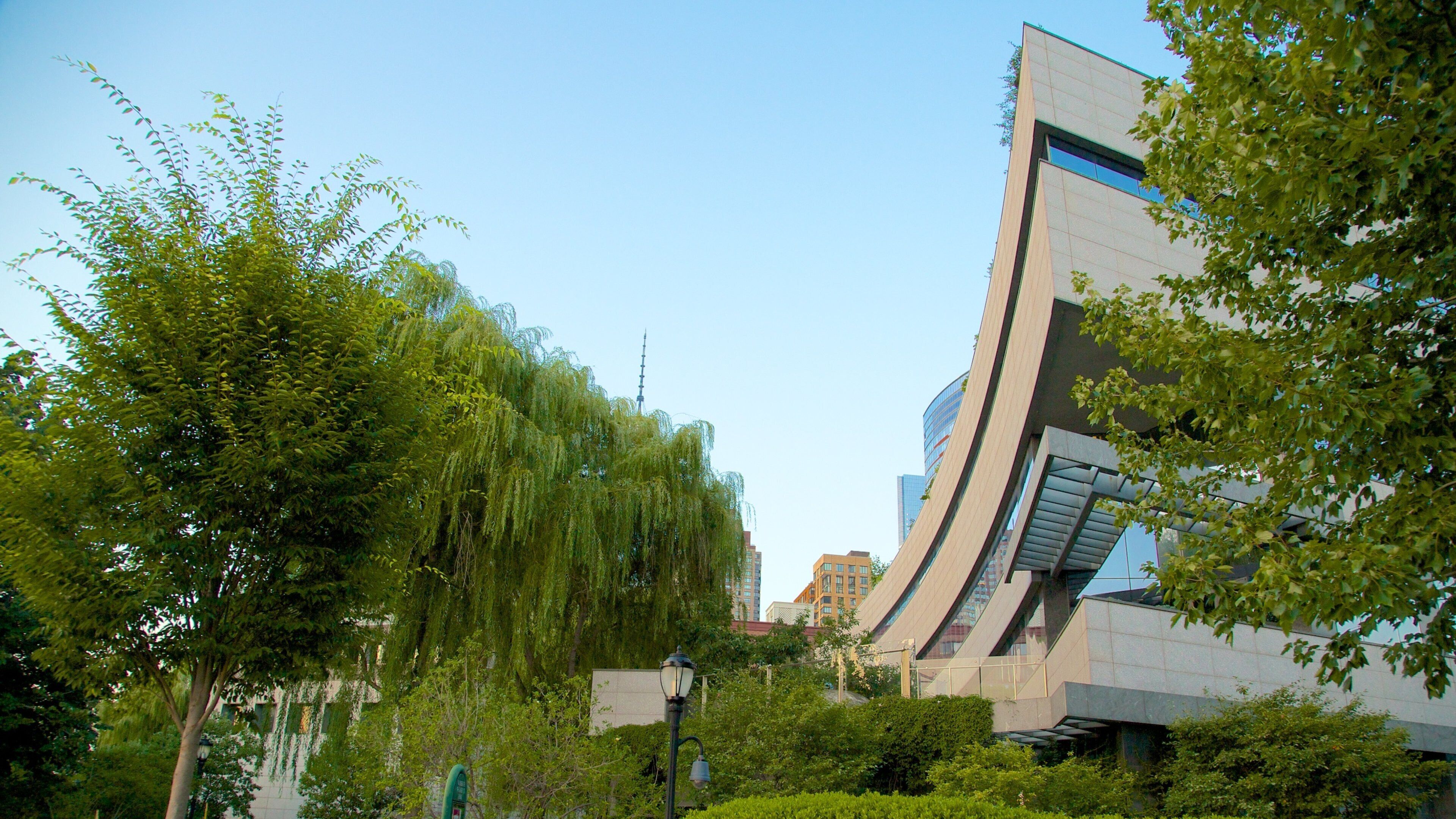 World Financial Center featuring modern architecture and a park