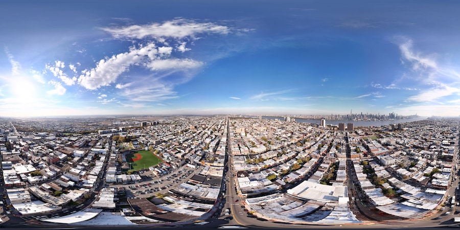Union City New Jersey. 360 VR equirectangular photo