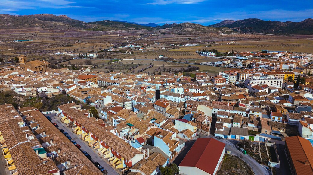 Aerial view of Puebla de Don Fadrique, Granada, Andalusia, Spain