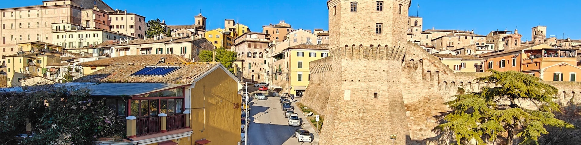 Jesi, Italy - one of the most tipycal villages of Marche region, Jesi displays an impressive defensive wall surrounding the city, one of the best preserved in Italy