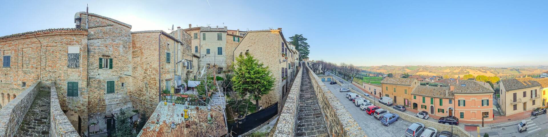 Corinaldo, Italy - listed among the most beautiful villages in Italy, Corinaldo displays a number of wonderful Old Town highlighted by medieval buildings and alleyways