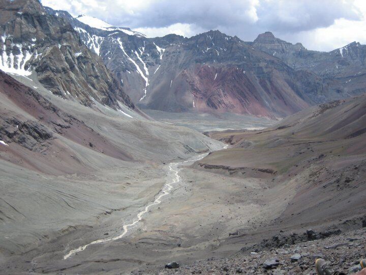 Back route. Can barely make out base camp at the ridge below