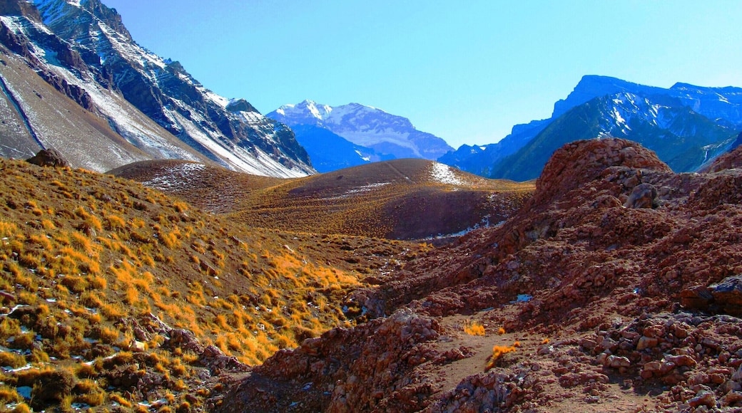 Aconcagua is at 6962 mts asl, the highest of America. It is part of the Andes mountain.