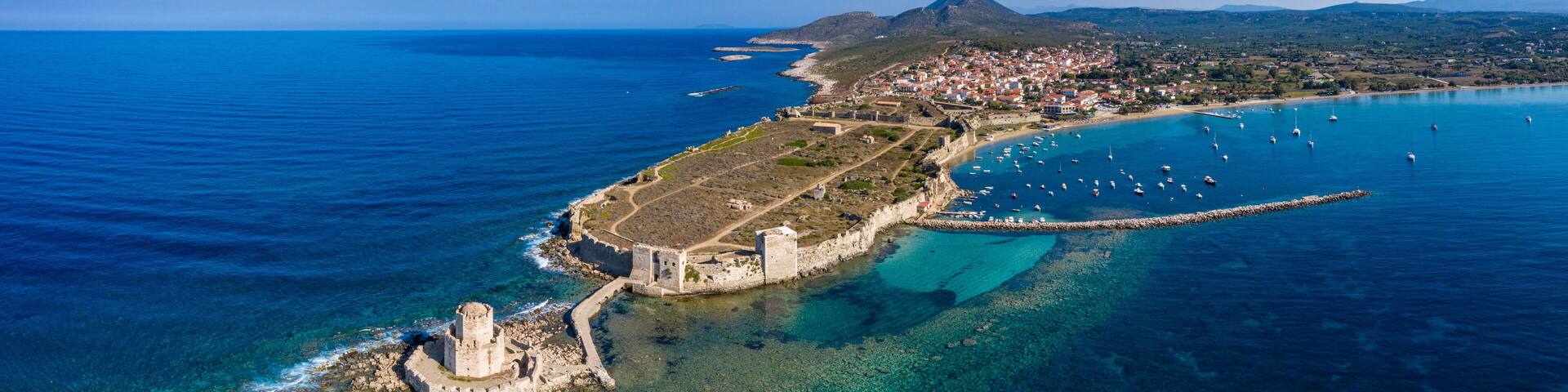 Panorama of fort in Methoni / Greece.
