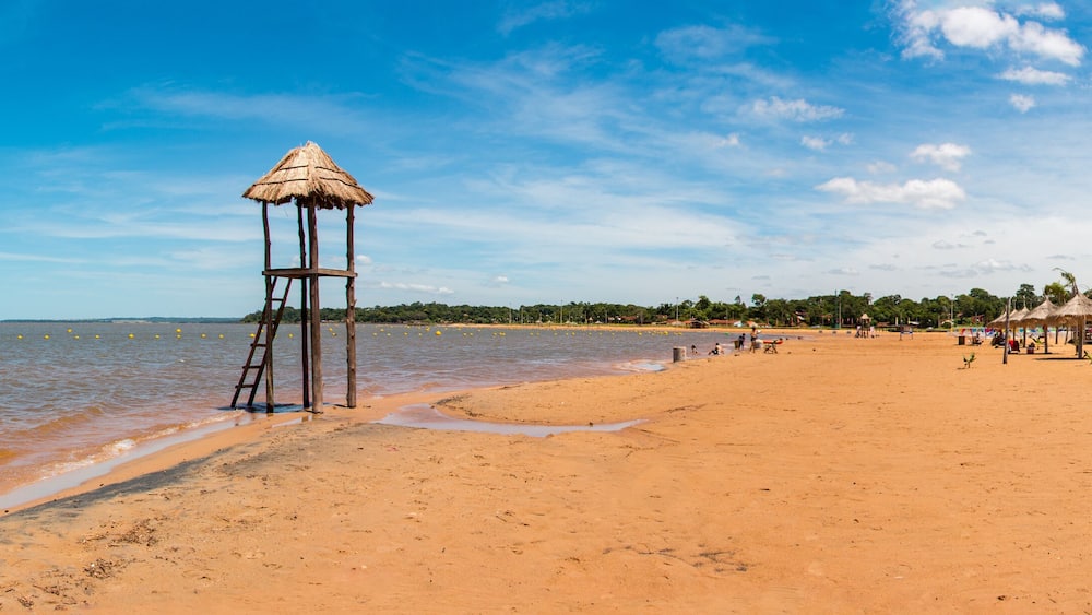Lifeguard house in Mboi Ka'e Beach located in Encarnacion, Paraguay