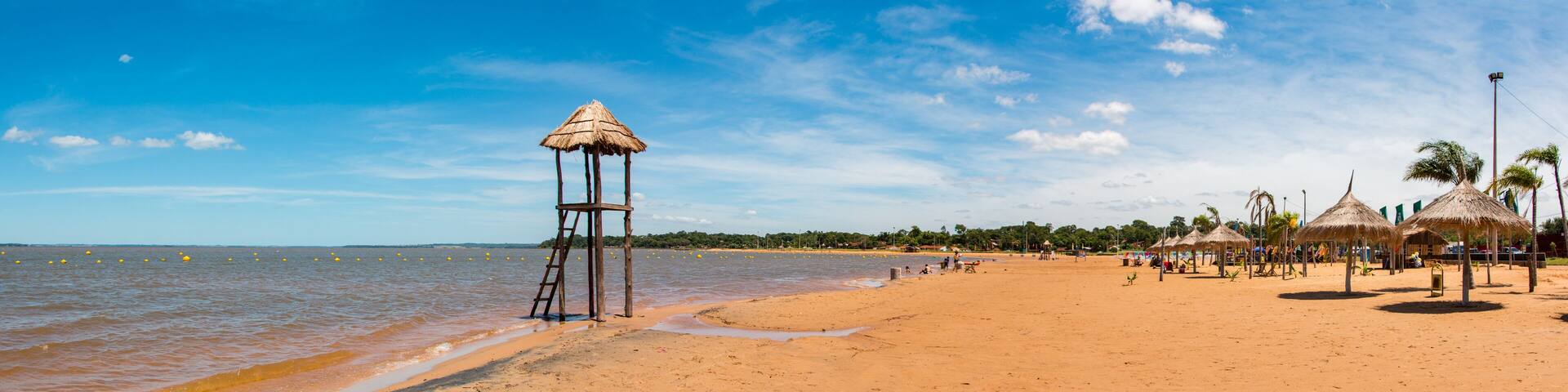 Mboi Kae beach in Encarnacion, Paraguay