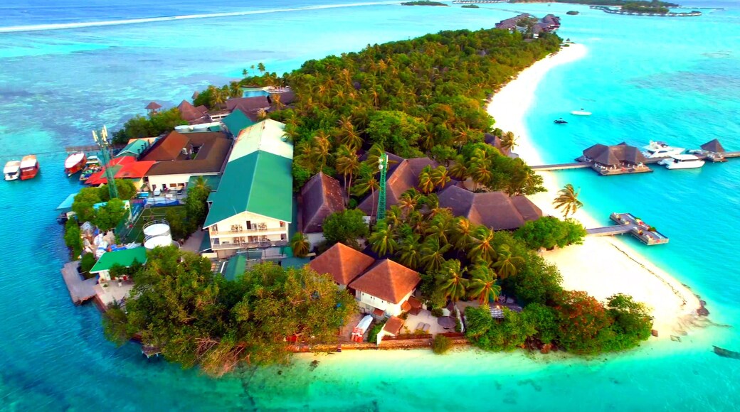 Kudaa Huraa Island - Maldives - Aerial shot over the beautiful holiday island