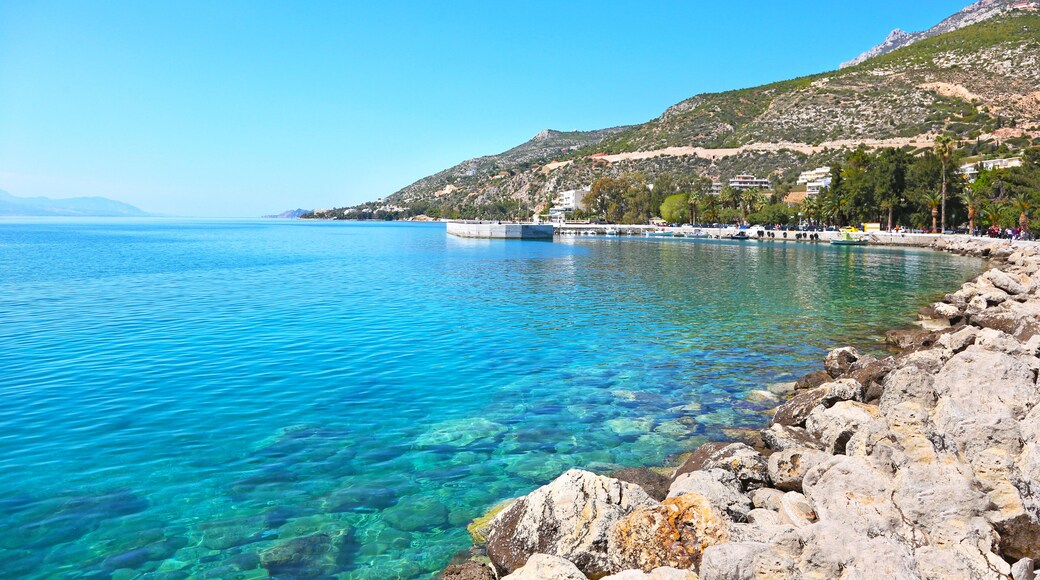 landscape of Loutraki Corinthia Greece - gulf of Corinth - famous summer destination