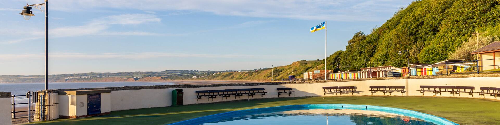 The Paddling Pool on the seafront at Filey in North Yorkshire.