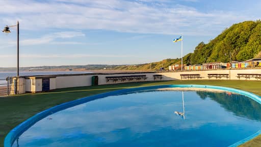 The Paddling Pool on the seafront at Filey in North Yorkshire.