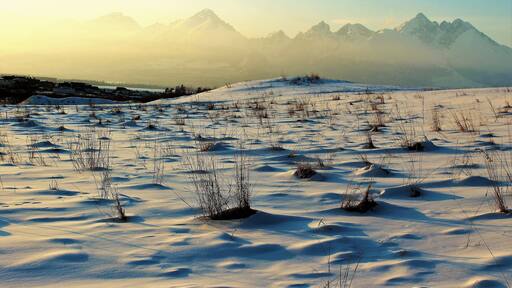 High Tatras Mountains at sunset! This was taken from the village of Veľká Lomnica. I was heading back to Poprad and decided to get out at the Studený potok station. As the mountain views were breathtaking. And had to get a closer look and take many photos! I walked some in the thick snow, getting as good of views as I could! They were epic views! And one of my favorite moments in Slovakia!