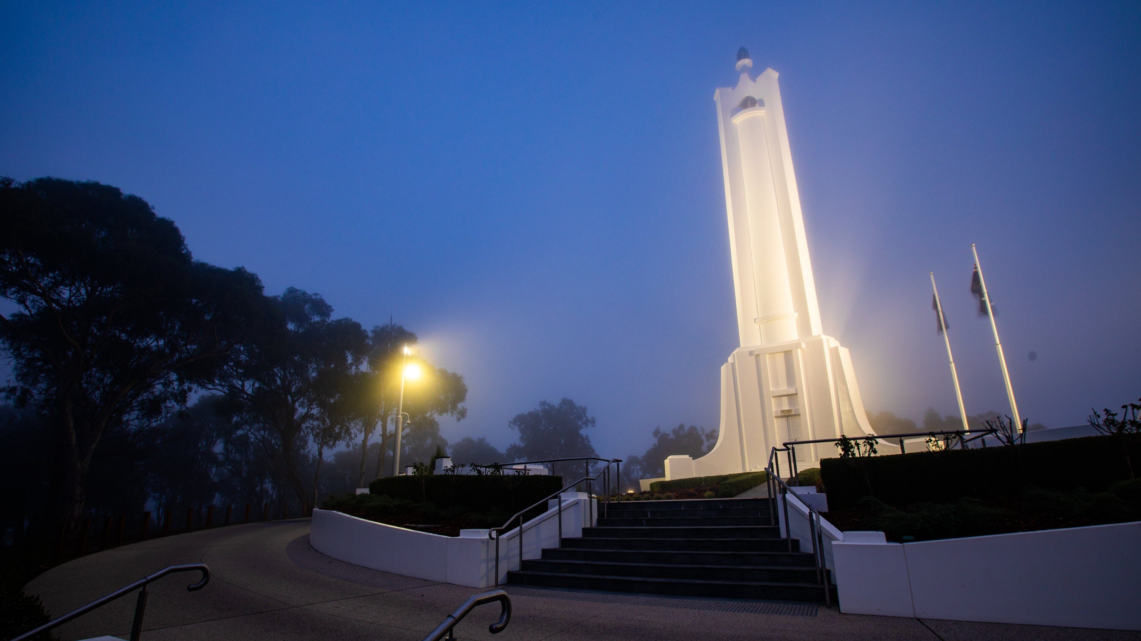 Monument Hill featuring night scenes