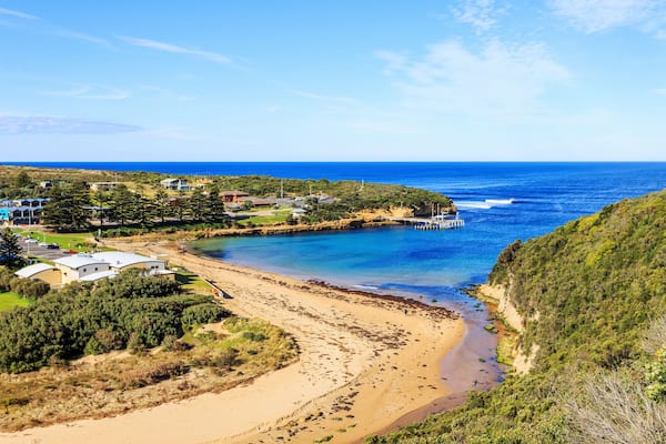 coastline and town of apollo bay ,australia, Shutterstock ID 232164973, Purchase Order: -