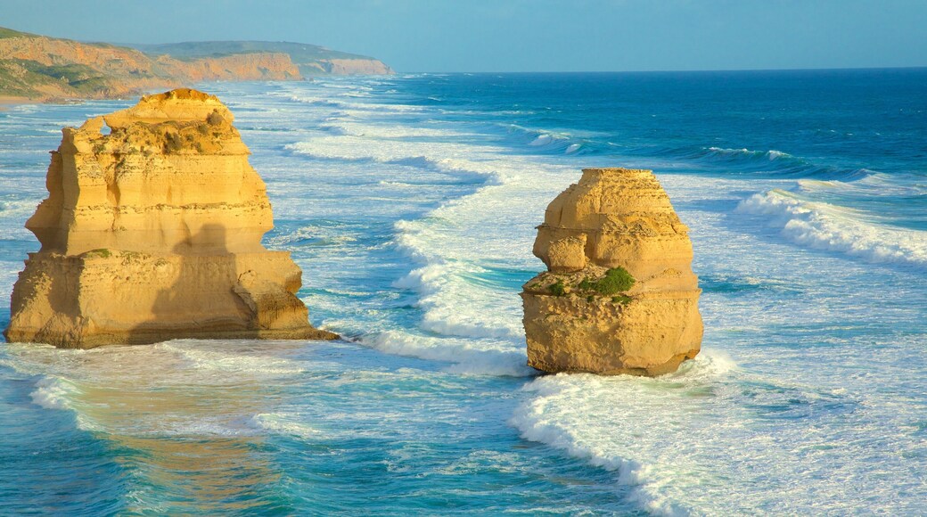 Twelve Apostles showing rocky coastline