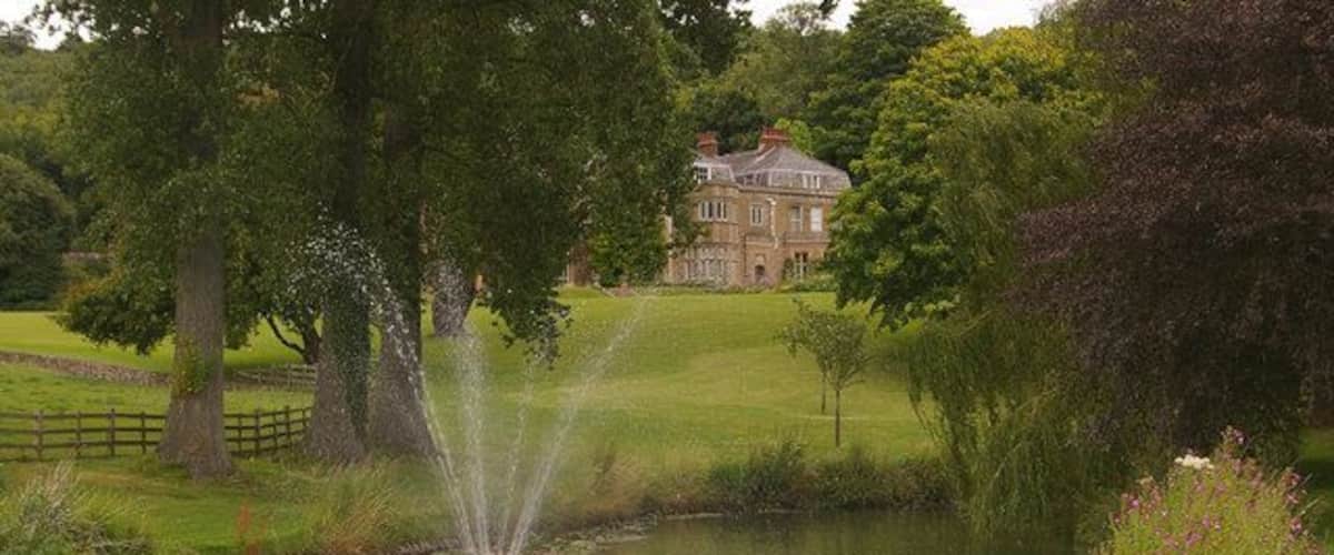 Upper pond, Titsey Place Created by Granville Levesen Gower in the late 19th century. Note the black swan.