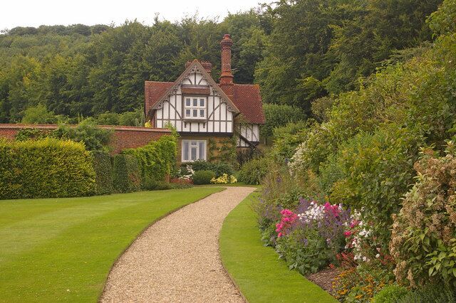 Border near Walled Garden, Titsey Place The path runs from the house to the Walled Garden.