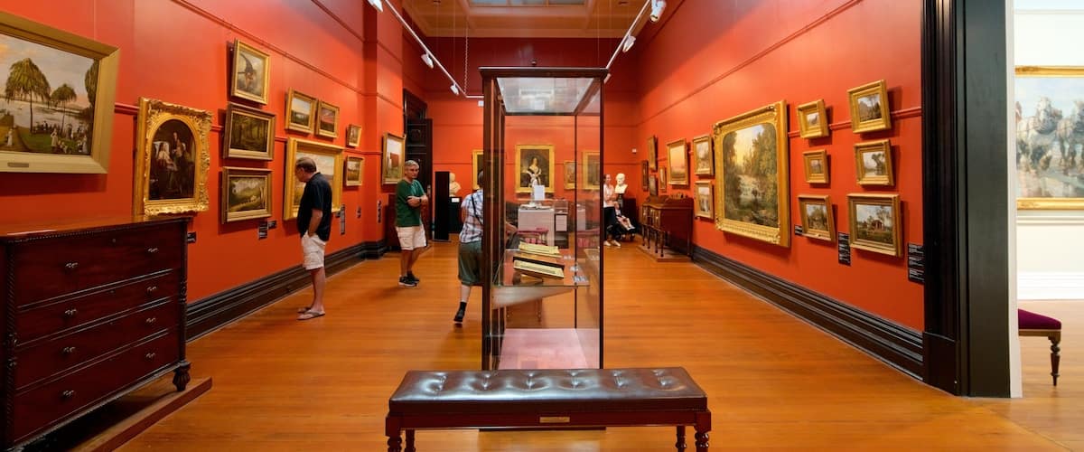 Ballarat Fine Art Gallery which includes interior views as well as a small group of people