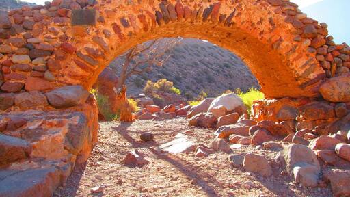 Bridge over Picheuta river. It has historic relevance because it was used by the General San Martin as a route to cross the Andes Mountain in his liberty campaign of America.