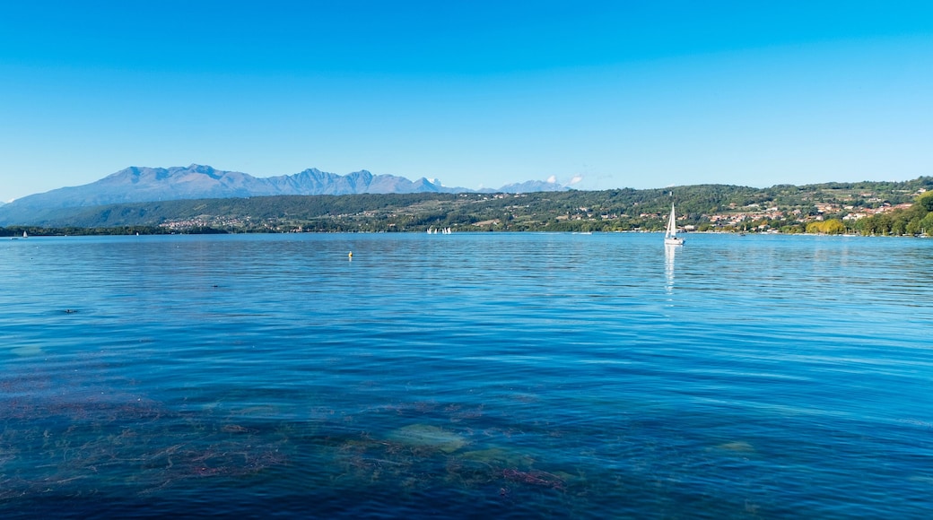 Early fall panorama of the Viverone Lake. Is a small glacier originated lake, located in the Northern Italy, Piedmont region (Biella and Torino Province), close to Valle d'Aosta Alps.