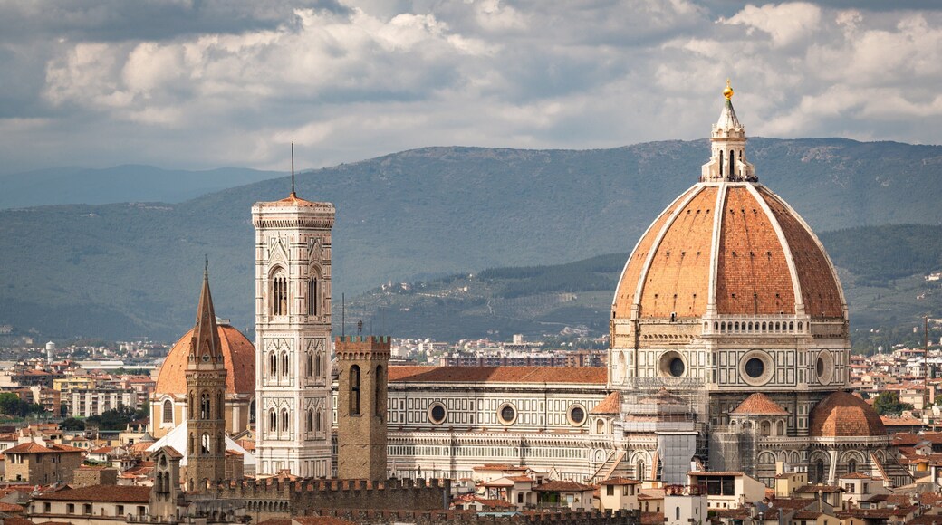 Arcetri showing landscape views, a city and heritage architecture