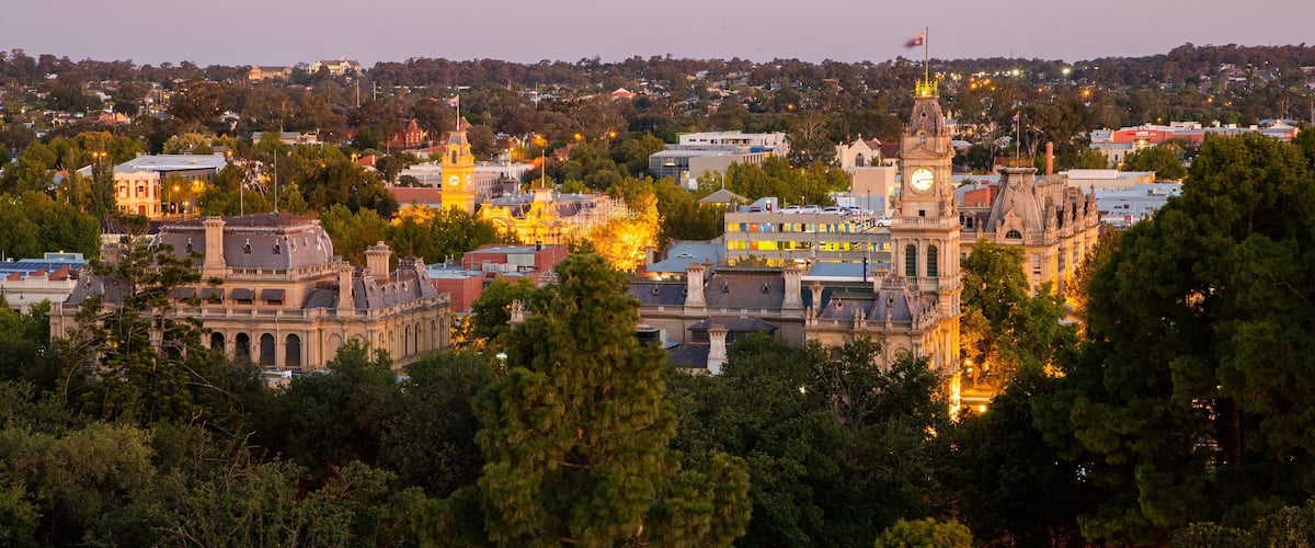 Rosalind Park which includes landscape views and a city