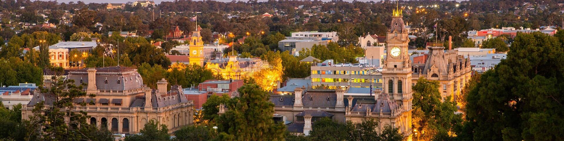 Rosalind Park which includes landscape views and a city