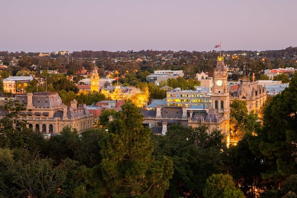 Rosalind Park which includes landscape views and a city
