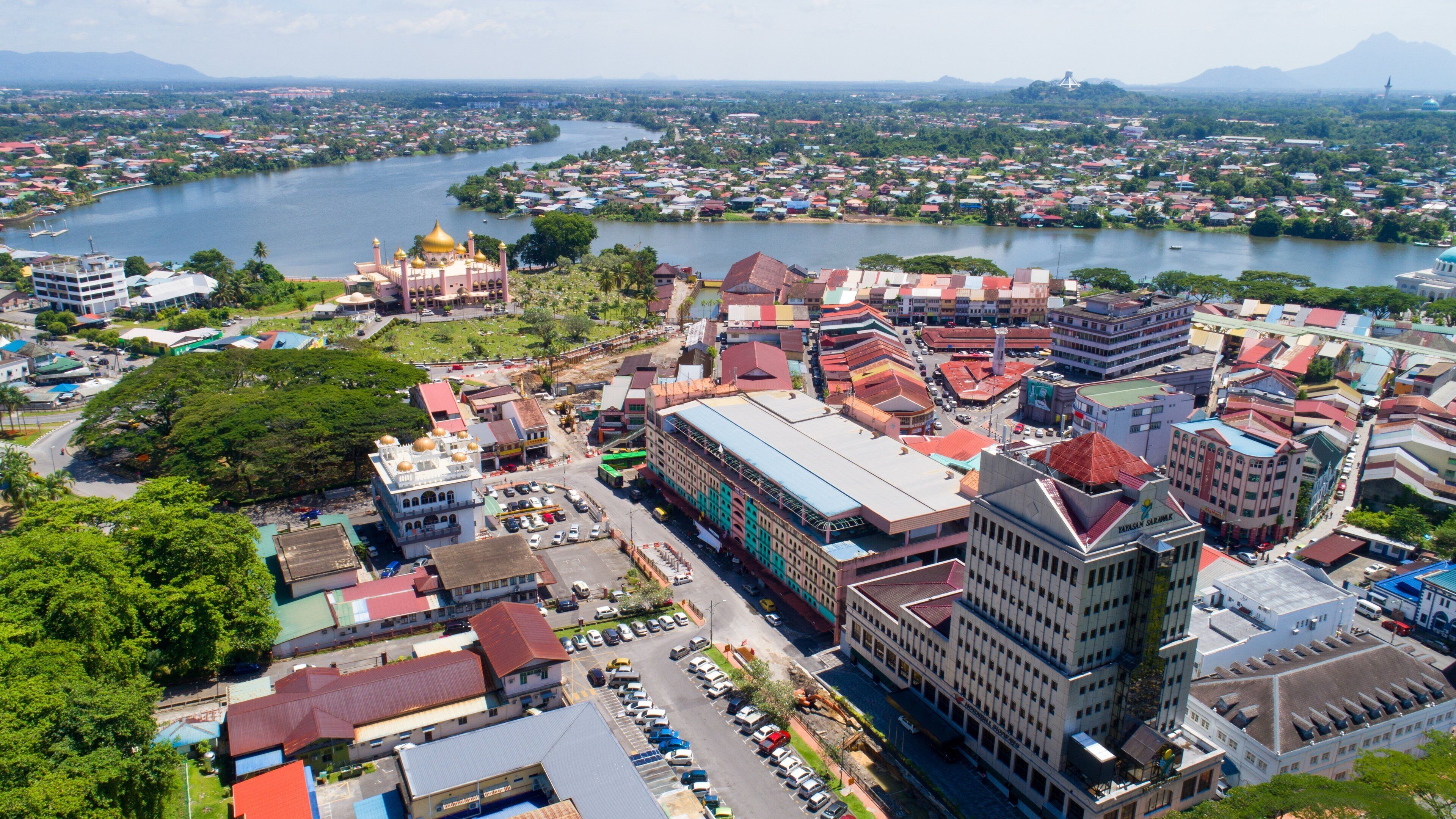 Kuching featuring landscape views and a city