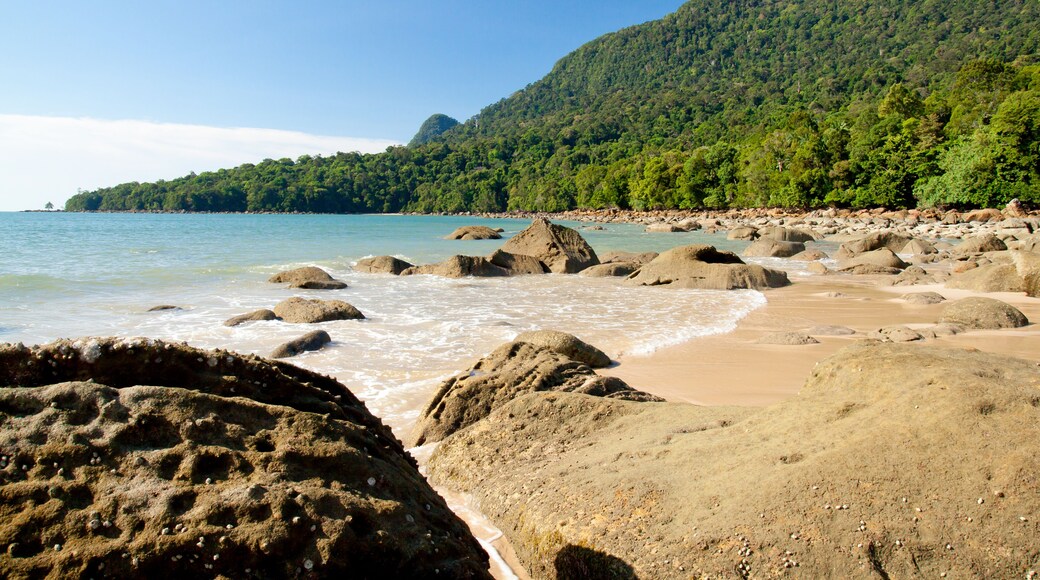 Image of Damai beach and legendary Mount Santubong, Sarawak, Malaysia