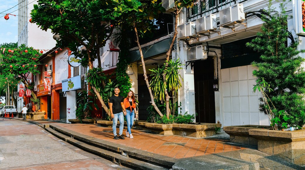 Johor Bahru showing street scenes as well as a couple