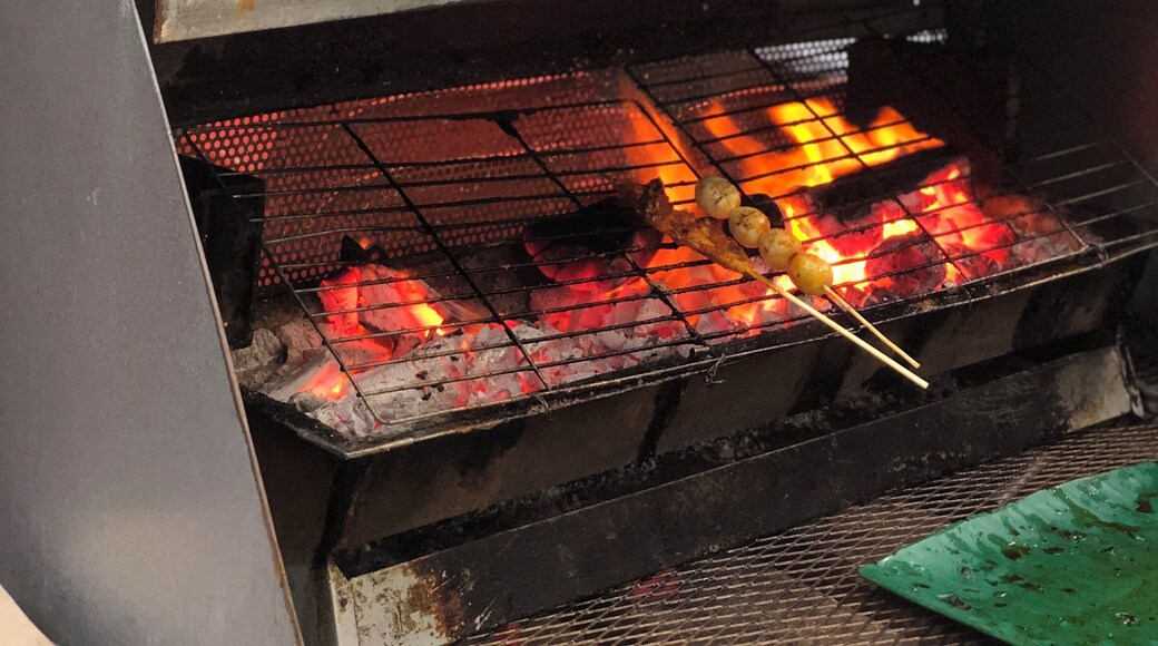 BBQ food using charcoal