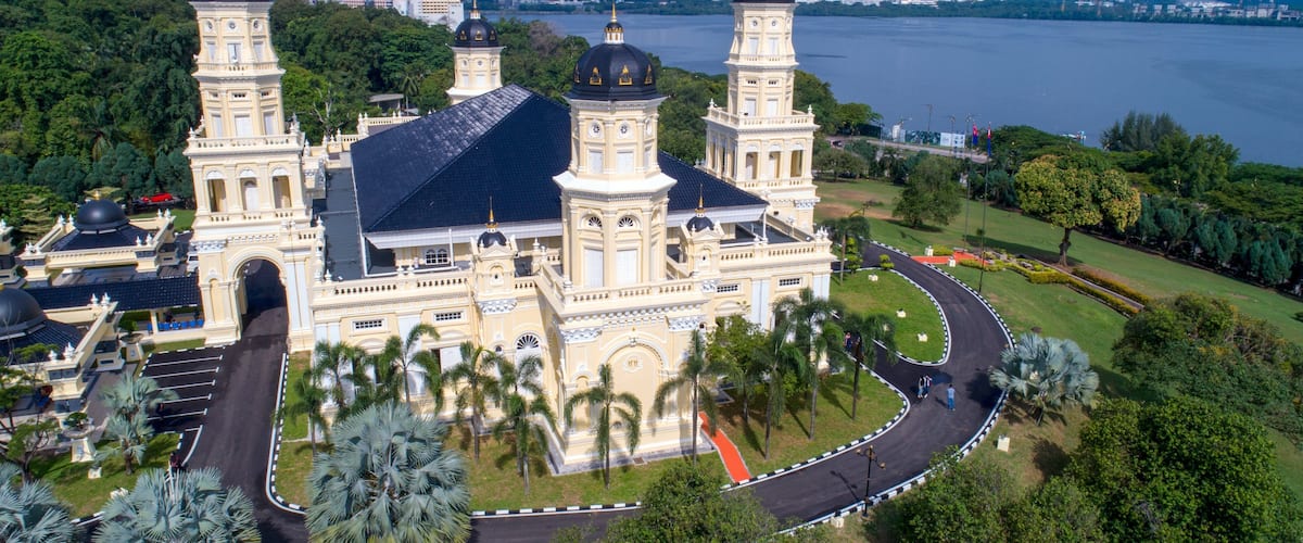 Johor Bahru featuring heritage architecture and landscape views