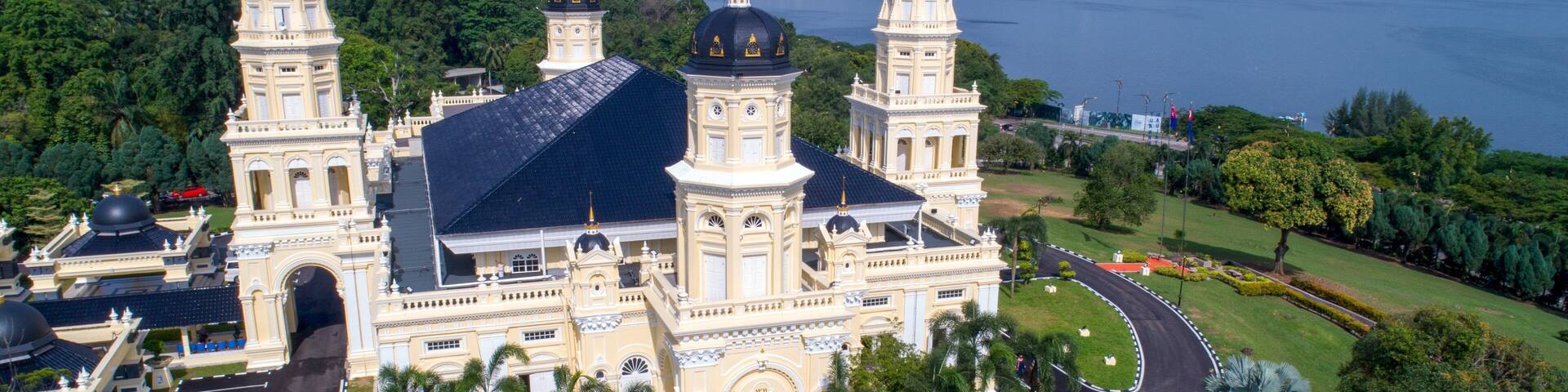 Johor Bahru featuring heritage architecture and landscape views