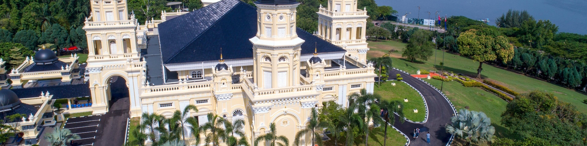 Johor Bahru featuring heritage architecture and landscape views
