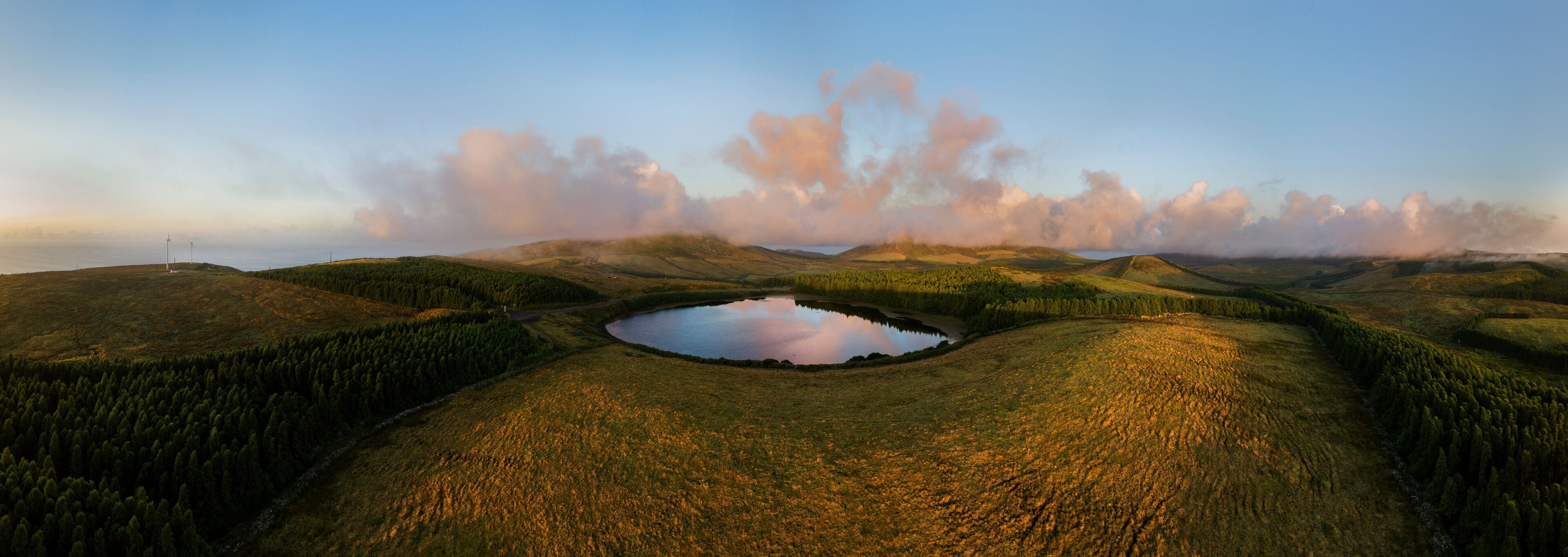 lagoon in acores in portugal panorama