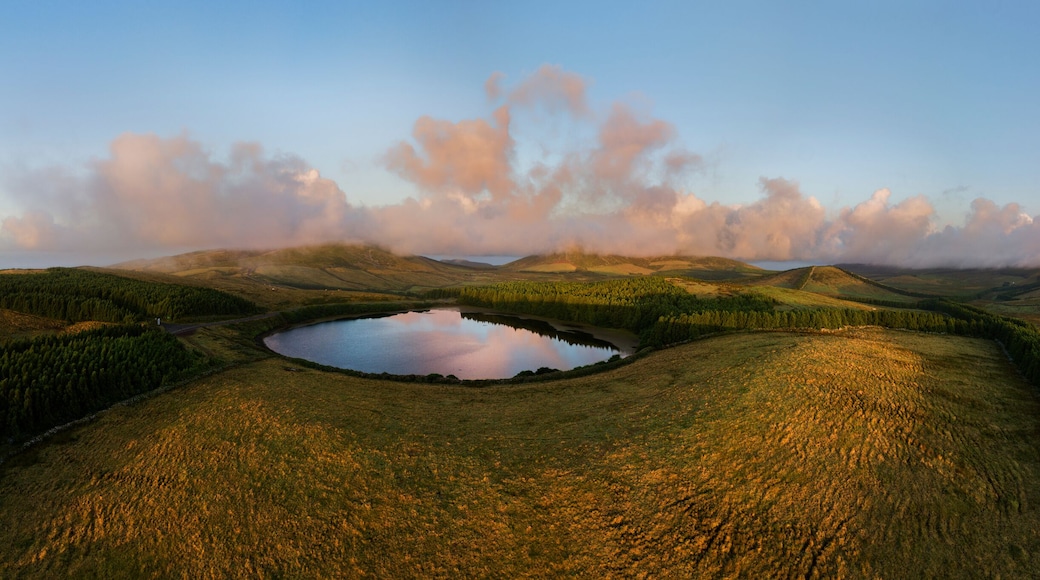 lagoon in acores in portugal panorama