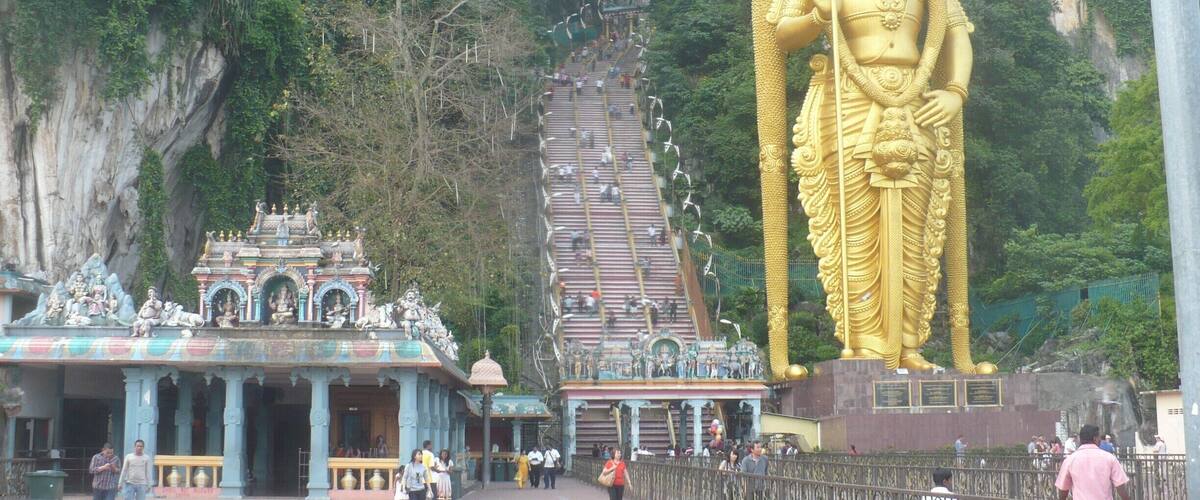 The entrance to the Batu Caves, in the north of Kuala Lumpur. The statue was enormous, I remember thinking that while walking through the entrance.