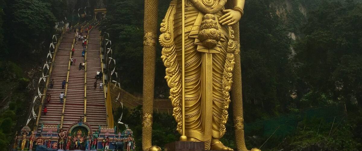 Spectacular Batu Caves are easily reached from KUL airport by train via the city centre if you have a few hours layover. Great local vegetarian restaurants at the base too! #LifeAtExpedia