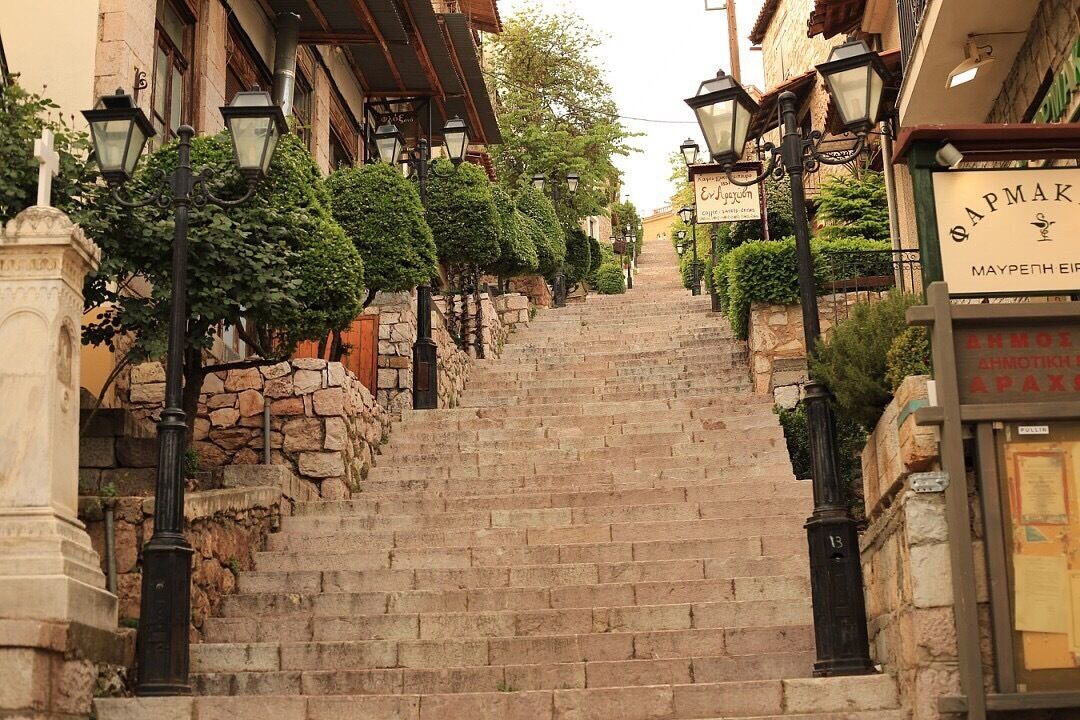Quaint ski town of Arachova, Greece near Delphi