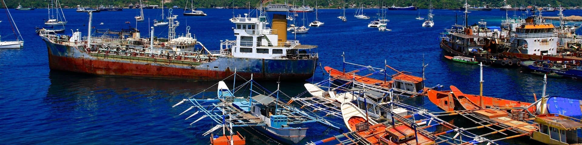 Manado showing boating and general coastal views