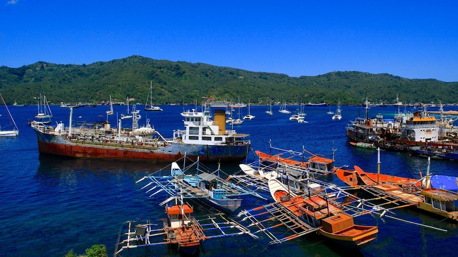 Manado showing boating and general coastal views